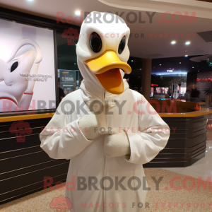 Cream Swan maskot kostume...