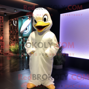 Cream Swan maskotdraktfigur...