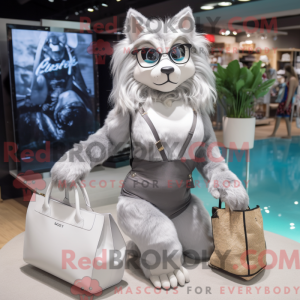 Sølv Lynx-maskotdraktfigur...