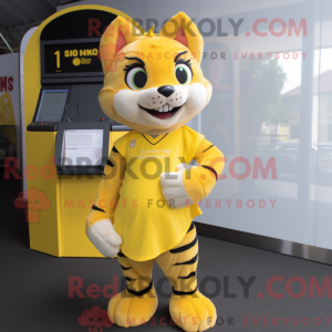 Geel Lynx-mascottekostuum...