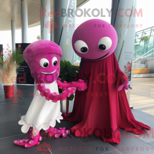 Magenta Octopus mascot...