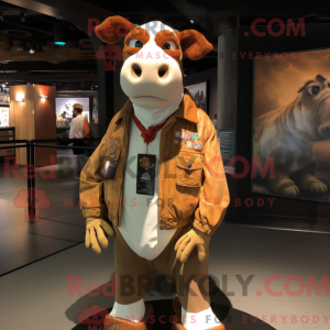 Rust Guernsey Cow maskot...
