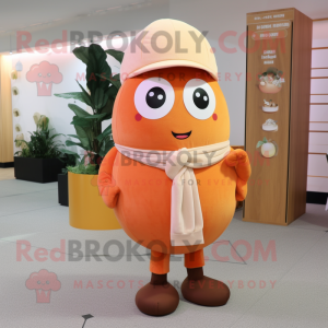 Peach Burgers mascot costume character dressed with a Chinos and Shawl pins