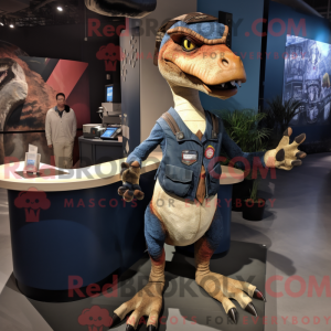 Navy Utahraptor maskot...