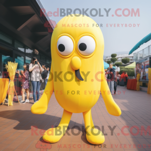 Gul blæksprutte maskot...