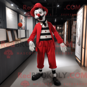 Rød Mime maskot kostume...