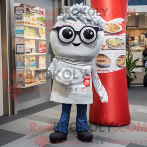 Sølv Sushi maskot kostume...