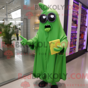 Limegrøn aubergine maskot...