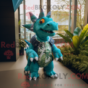 Blågrønn Triceratops...