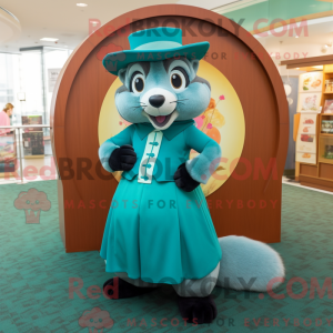 Teal Ferret mascottekostuum...