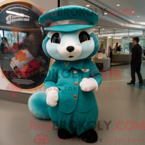 Teal Ferret mascottekostuum...