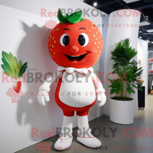 Mascotte de fraise blanche...