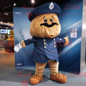 Navy Croissant-maskot drakt...