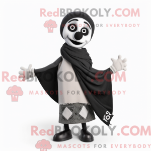 Svart Mime-maskotdraktfigur...