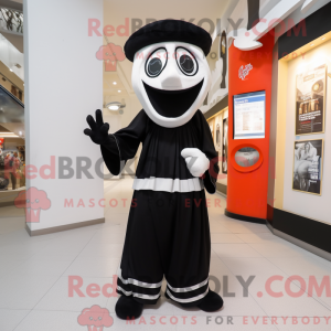 Svart Mime-maskotdraktfigur...