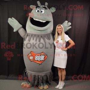 Gray Bbq Ribs mascot...