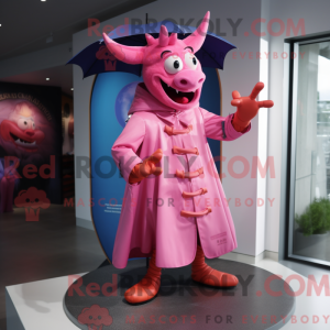 Máscara de dragão rosa com...