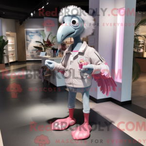 Sølv Flamingo-maskot drakt...