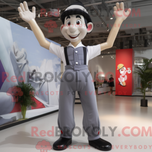 Gray Acrobat mascot costume...