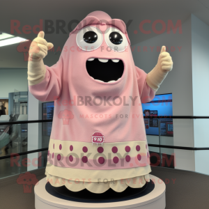 Tan Pink maskot kostume...