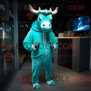 Turquoise Zebu mascot...