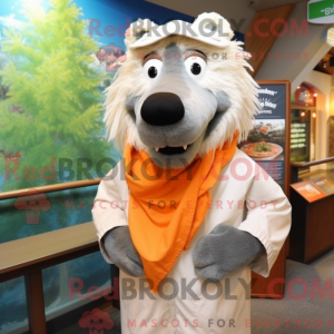 Hvid laks maskot kostume...