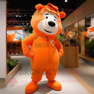 Orange Pig maskot kostume...