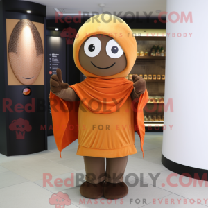 Brown Orange mascot costume...