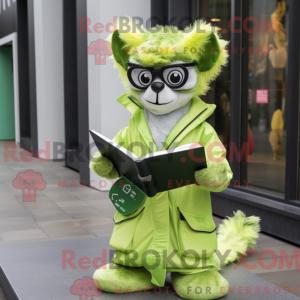Lime Green Lemur mascot...