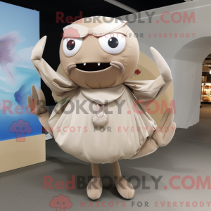 Beige krabbe maskot kostume...