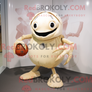 Beige krabbe maskot kostume...