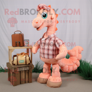 Peach Sea Horse mascotte...