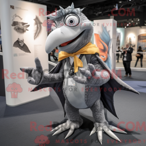Grå Pterodactyl maskot...