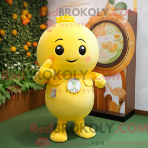 Gul aprikos maskot drakt...