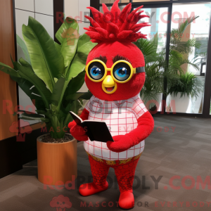 Rode aas mascottekostuum...