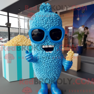 Blue Pop Corn mascot...