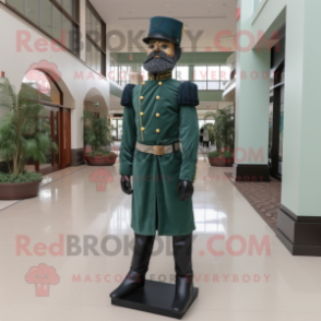 Forest Green Civil War Soldier mascot costume character dressed with a Dress Pants and Headbands