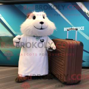 White Beaver maskot kostyme...