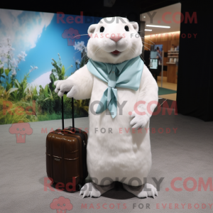 White Beaver maskot kostyme...