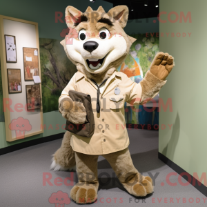 Tan Wolf-maskotdraktfigur...
