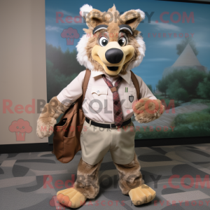 Tan Wolf mascot costume...