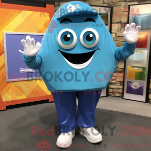 Blue Lasagna mascot costume...