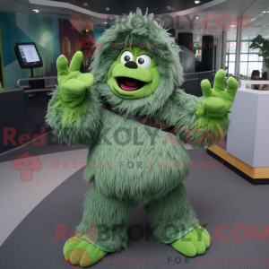 Green Yeti mascot costume...