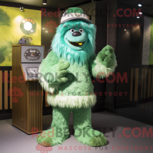 Green Yeti mascot costume...