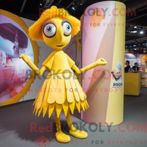 Gul Stilt Walker maskot...