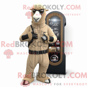 Cream Camel mascot costume...