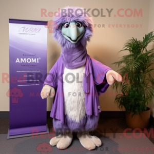 Lavender Emu mascot costume...