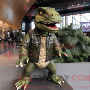 Olive Tyrannosaurus mascot...