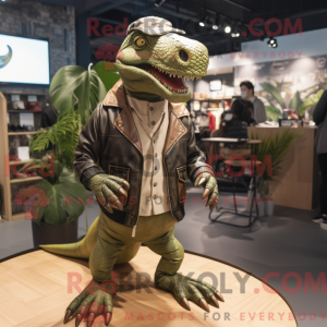 Oliven Tyrannosaurus maskot...