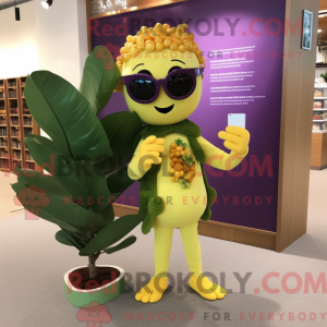 Gold Grape-mascottekostuum...
